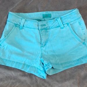 Turquoise, soft blue jean shorts